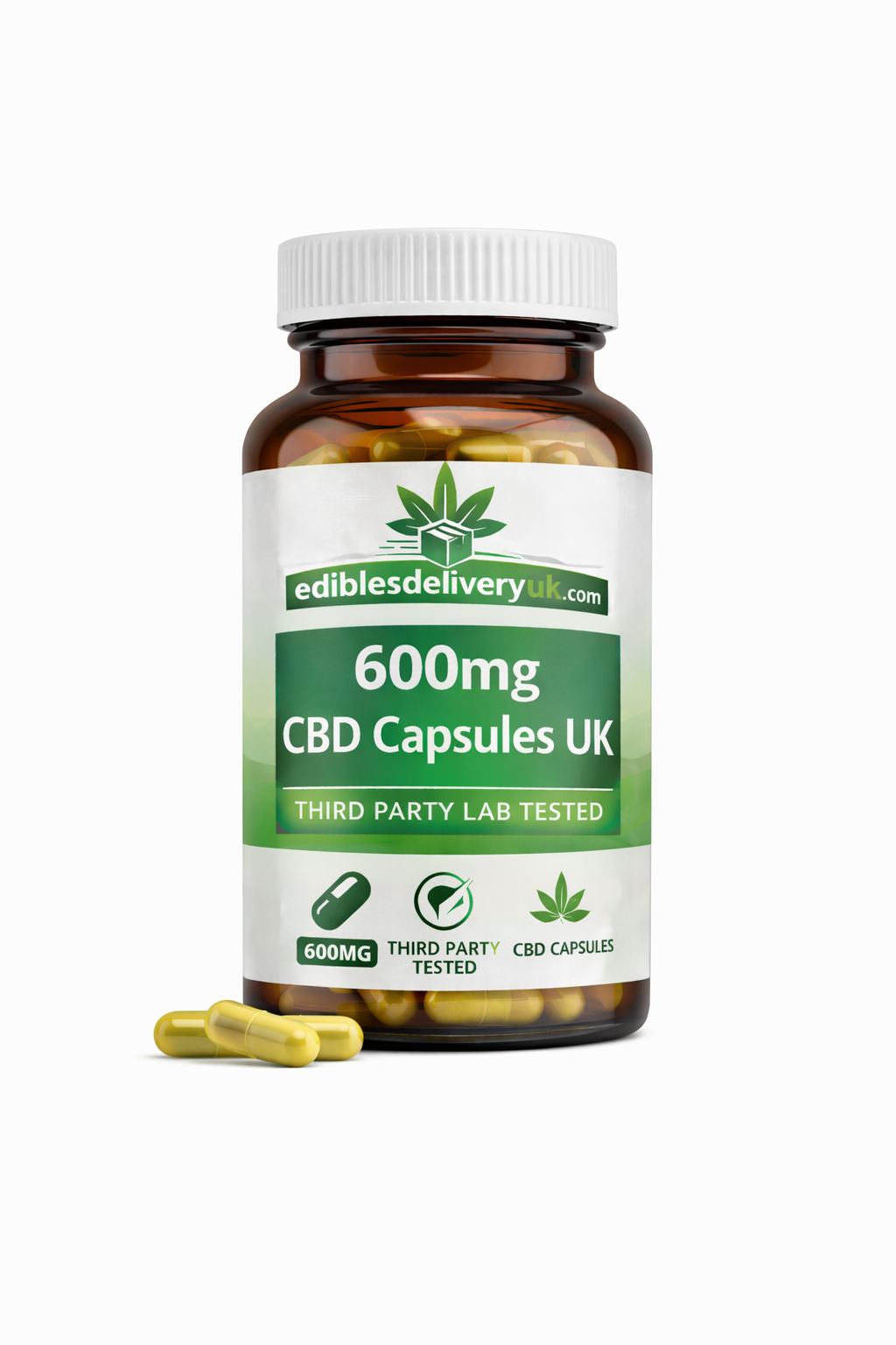 600mg CBD Capsules UK – Medium Strength CBD Capsules 600mg CBD Capsules UK – Premium Daily CBD Capsules | EdiblesDeliveryUK