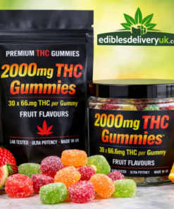 2000mg THC Gummies UK extreme strength premium edibles fruit flavour lab tested