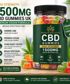 High Strength 1500mg CBD Gummies UK – Premium Vegan Formula